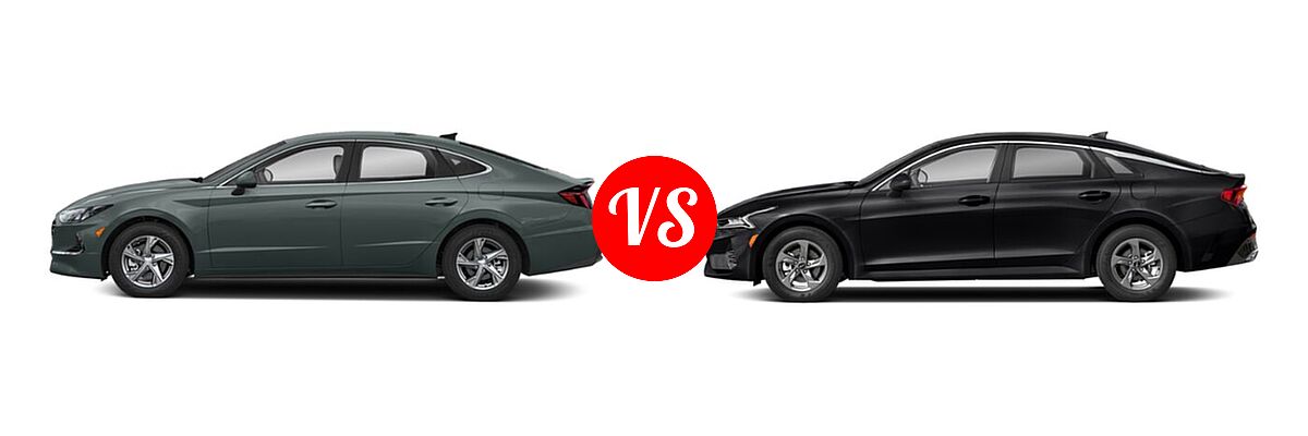 2021 Hyundai Sonata Sedan SE vs. 2021 Kia K5 Sedan GT / LX / LXS - Side Comparison