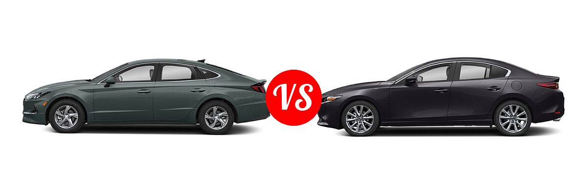 2021 Hyundai Sonata Sedan SE vs. 2021 Mazda 2 Sedan Select - Side Comparison