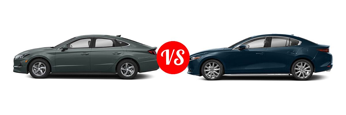 2021 Hyundai Sonata Sedan SE vs. 2021 Mazda 2 Sedan Premium - Side Comparison