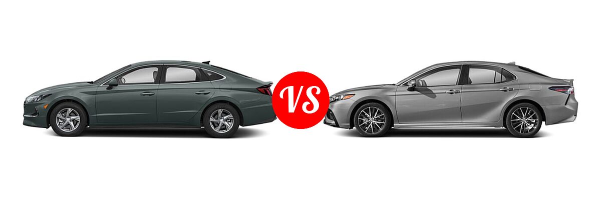 2021 Hyundai Sonata Sedan SE vs. 2021 Toyota Camry Sedan SE - Side Comparison