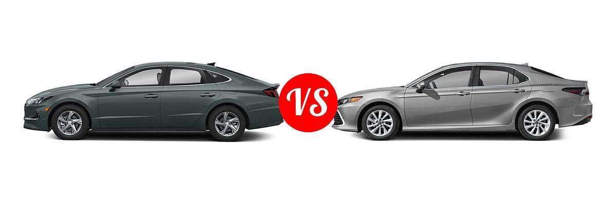 2021 Hyundai Sonata Sedan SE vs. 2021 Toyota Camry Sedan LE - Side Comparison