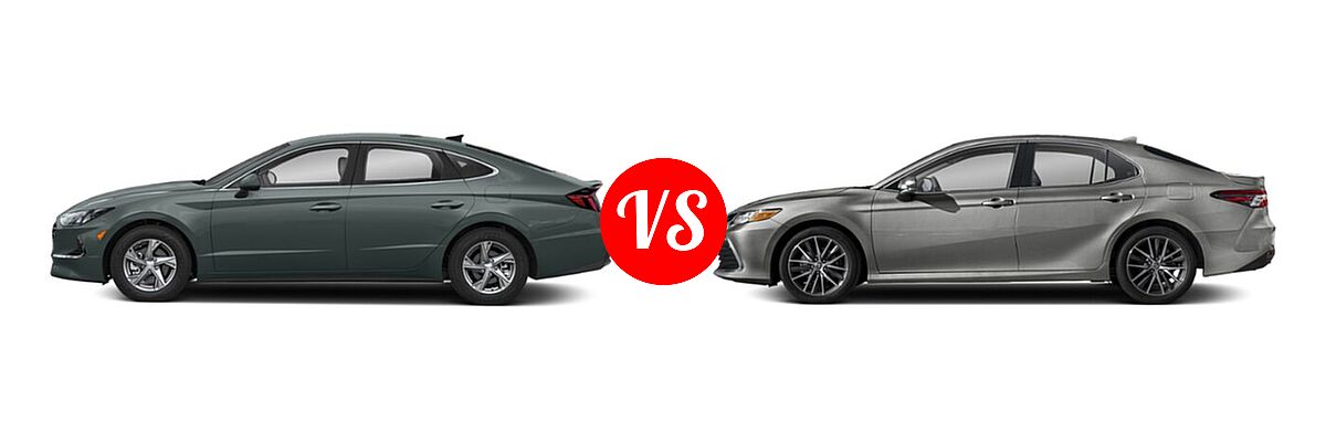 2021 Hyundai Sonata Sedan SE vs. 2021 Toyota Camry Sedan XLE / XLE V6 - Side Comparison