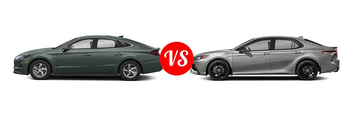 2021 Hyundai Sonata Sedan SE vs. 2021 Toyota Camry Sedan XSE / XSE V6 - Side Comparison