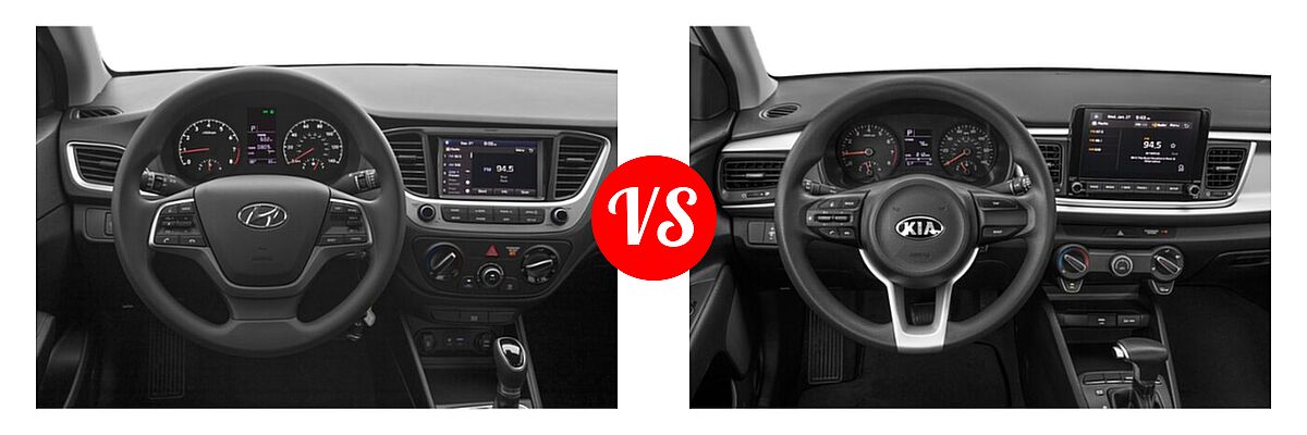 2021 Hyundai Accent Sedan SEL vs. 2021 Kia Rio Sedan LX - Dashboard Comparison