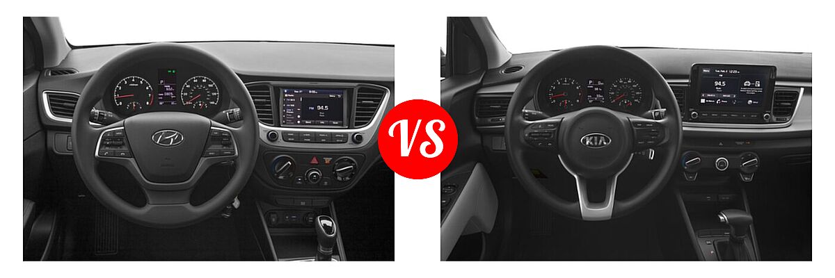2021 Hyundai Accent Sedan SEL vs. 2021 Kia Rio Sedan S - Dashboard Comparison