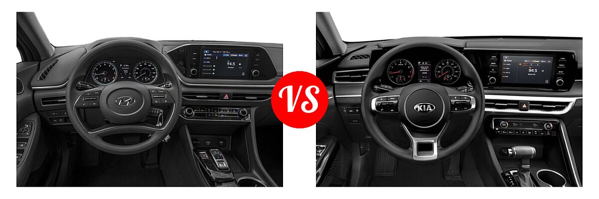 2021 Hyundai Sonata Sedan SE vs. 2021 Kia K5 Sedan GT / LX / LXS - Dashboard Comparison