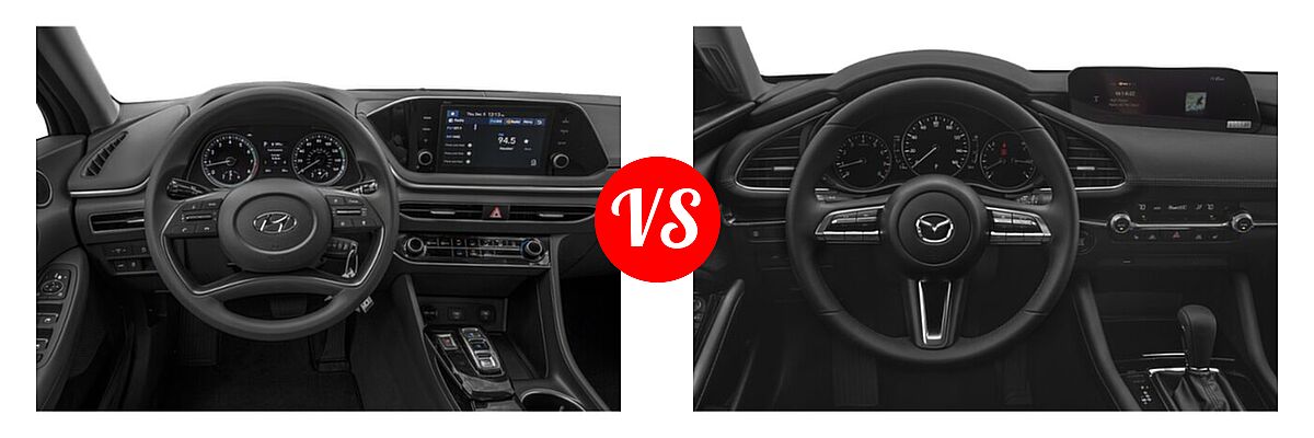 2021 Hyundai Sonata Sedan SE vs. 2021 Mazda 2 Sedan Preferred - Dashboard Comparison
