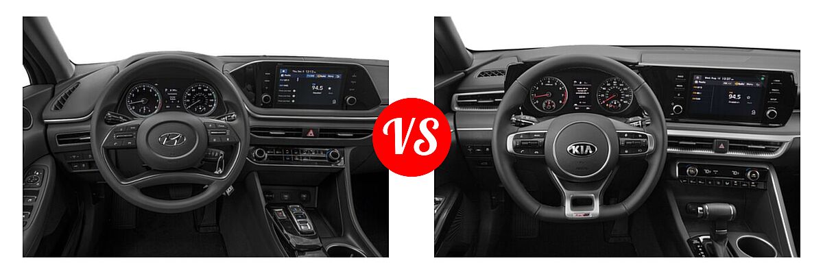 2021 Hyundai Sonata Sedan SE vs. 2021 Kia K5 Sedan GT-Line - Dashboard Comparison