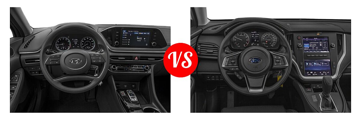 2021 Hyundai Sonata Sedan SE vs. 2021 Subaru Legacy Sedan CVT / Limited XT / Touring XT - Dashboard Comparison