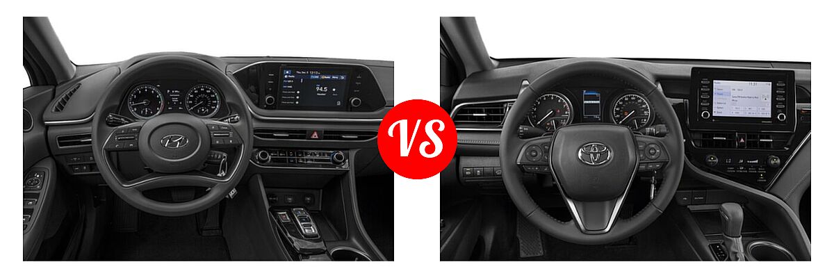 2021 Hyundai Sonata Sedan SE vs. 2021 Toyota Camry Sedan SE - Dashboard Comparison
