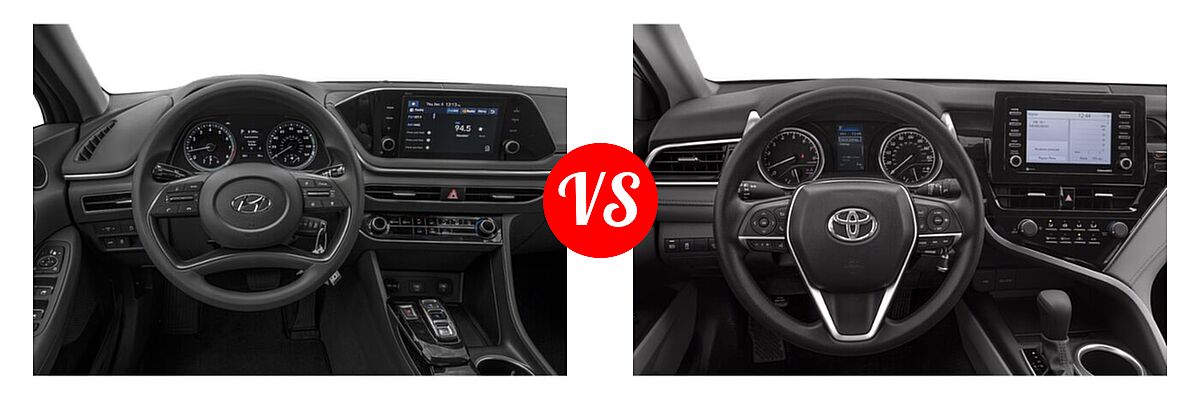 2021 Hyundai Sonata Sedan SE vs. 2021 Toyota Camry Sedan LE - Dashboard Comparison