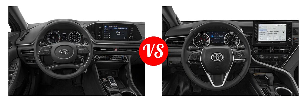 2021 Hyundai Sonata Sedan SE vs. 2021 Toyota Camry Sedan XLE / XLE V6 - Dashboard Comparison