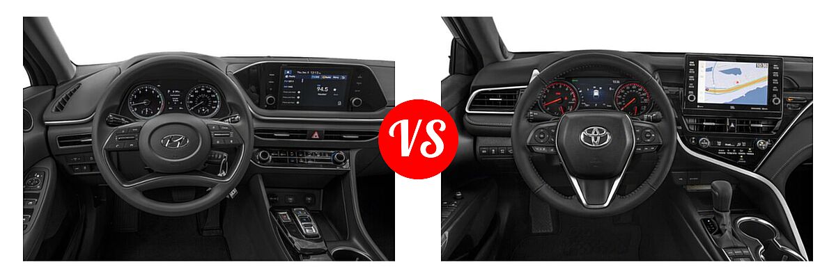 2021 Hyundai Sonata Sedan SE vs. 2021 Toyota Camry Sedan XSE / XSE V6 - Dashboard Comparison