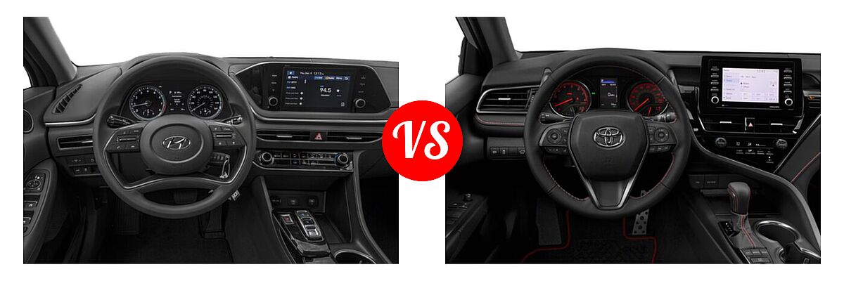 2021 Hyundai Sonata Sedan SE vs. 2021 Toyota Camry Sedan TRD V6 - Dashboard Comparison