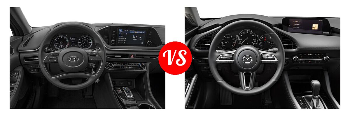 2021 Hyundai Sonata Sedan SE vs. 2021 Mazda 2 Sedan Premium - Dashboard Comparison