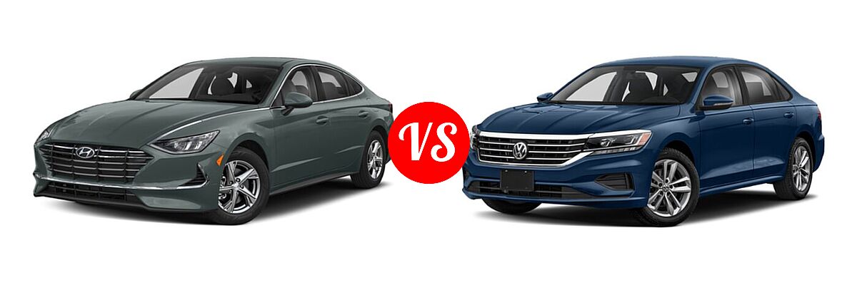2021 Hyundai Sonata Sedan SE vs. 2021 Volkswagen Passat Sedan 2.0T S / 2.0T SE - Front Left Comparison