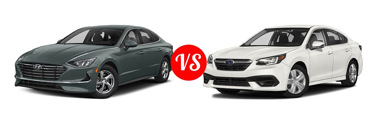 2021 Hyundai Sonata Sedan SE vs. 2021 Subaru Legacy Sedan CVT / Limited XT / Touring XT - Front Left Comparison