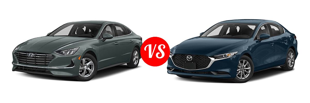 2021 Hyundai Sonata Sedan SE vs. 2021 Mazda 2 Sedan 2.5 S - Front Left Comparison