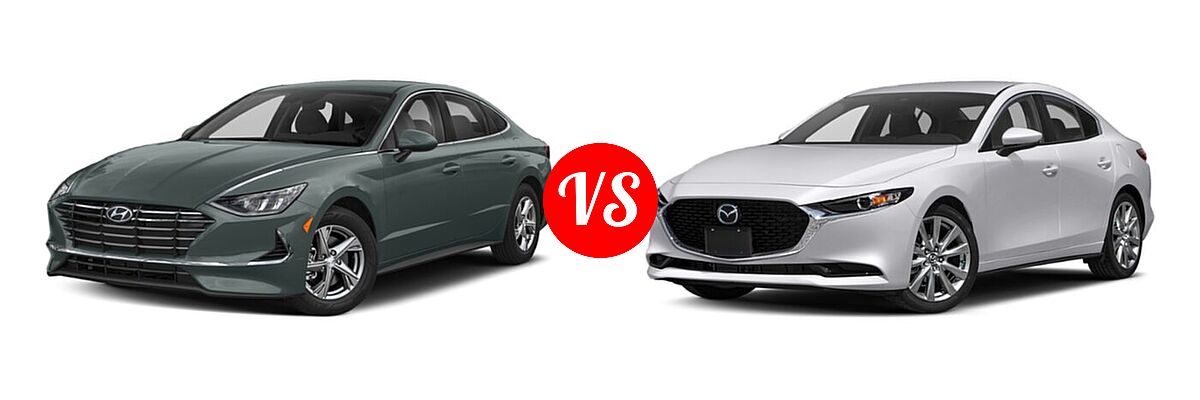 2021 Hyundai Sonata Sedan SE vs. 2021 Mazda 2 Sedan Select - Front Left Comparison