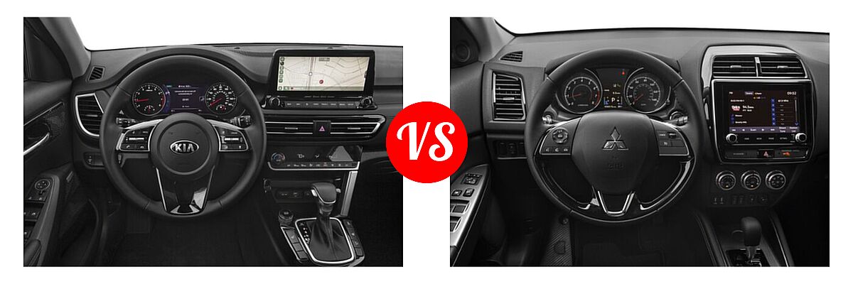 2021 Kia Seltos SUV SX vs. 2021 Mitsubishi Outlander Sport SUV GT / SE - Dashboard Comparison