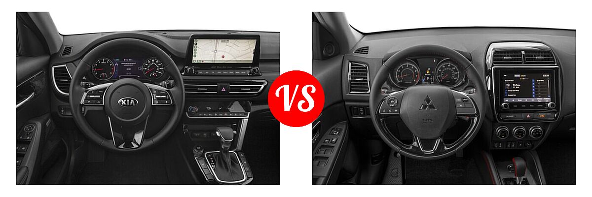 2021 Kia Seltos SUV SX vs. 2021 Mitsubishi Outlander Sport SUV BE - Dashboard Comparison