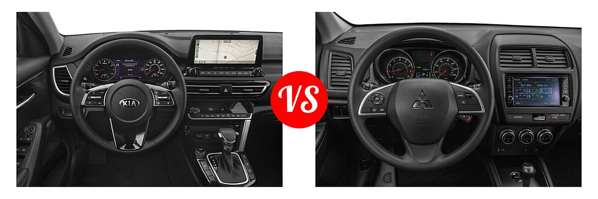 2021 Kia Seltos SUV SX vs. 2021 Mitsubishi Outlander Sport SUV S - Dashboard Comparison