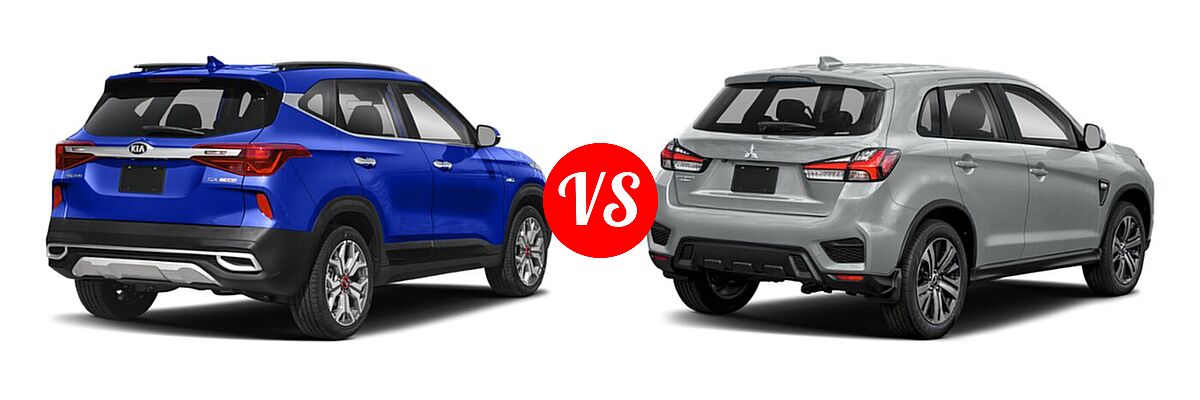 2021 Kia Seltos SUV SX vs. 2021 Mitsubishi Outlander Sport SUV S - Rear Right Comparison
