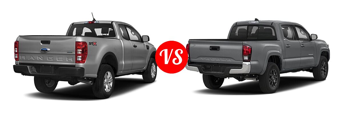 2021 Ford Ranger SuperCab Pickup XL vs. 2021 Toyota Tacoma 2WD Pickup SR5 - Rear Right Comparison