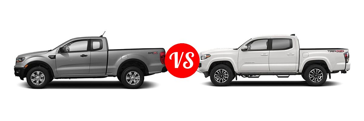 2021 Ford Ranger SuperCab Pickup XL vs. 2021 Toyota Tacoma 2WD Pickup TRD Sport - Side Comparison