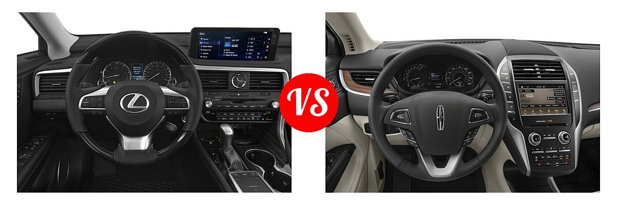 2021 Lexus RX 350L SUV RX 350L / RX 350L Luxury vs. 2019 Lincoln MKC SUV Black Label / FWD / Reserve / Select / Standard - Dashboard Comparison