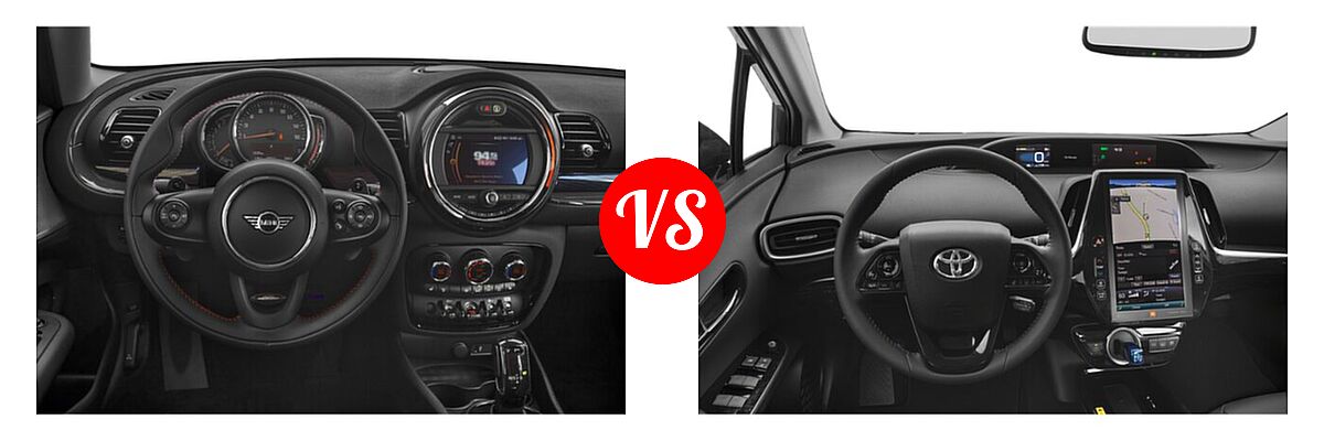 2021 MINI Clubman Hatchback Cooper S vs. 2021 Toyota Prius Prime Hatchback PHEV Limited - Dashboard Comparison