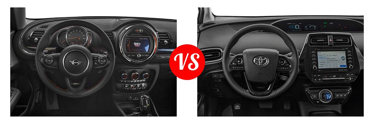 2021 MINI Clubman Hatchback Cooper S vs. 2021 Toyota Prius Prime Hatchback PHEV LE / XLE - Dashboard Comparison