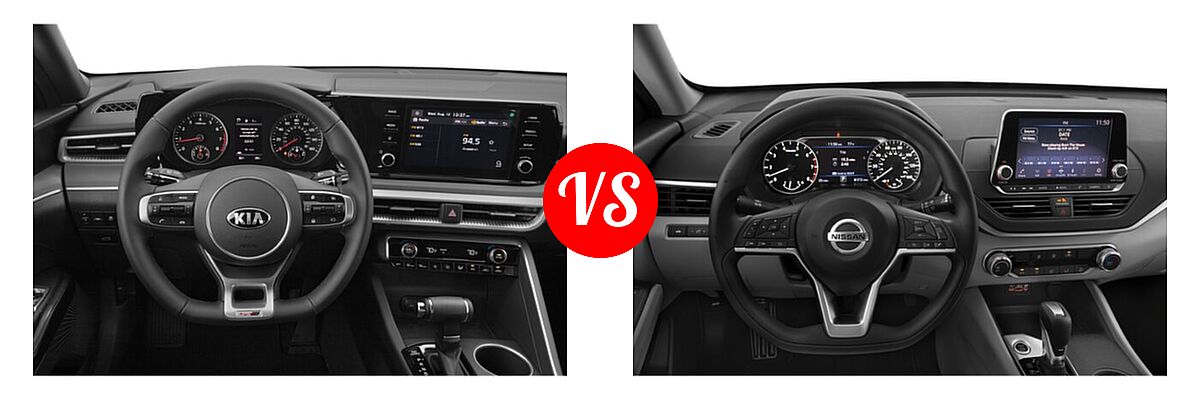 2021 Kia K5 Sedan GT-Line vs. 2021 Nissan Altima Sedan 2.5 S - Dashboard Comparison