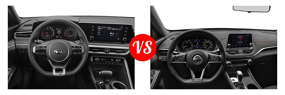 2021 Kia K5 Sedan GT-Line vs. 2021 Nissan Altima Sedan 2.0 SR / 2.5 SR - Dashboard Comparison
