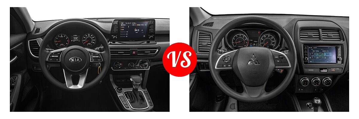 2021 Kia Seltos SUV LX vs. 2021 Mitsubishi Outlander Sport SUV ES / LE - Dashboard Comparison