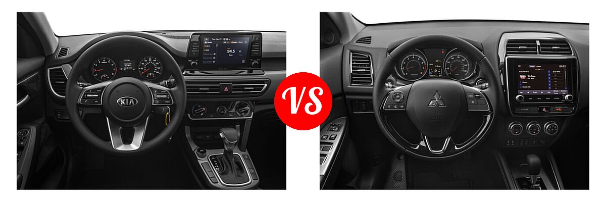 2021 Kia Seltos SUV LX vs. 2021 Mitsubishi Outlander Sport SUV GT / SE - Dashboard Comparison