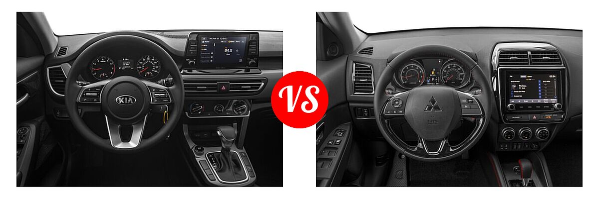 2021 Kia Seltos SUV LX vs. 2021 Mitsubishi Outlander Sport SUV BE - Dashboard Comparison