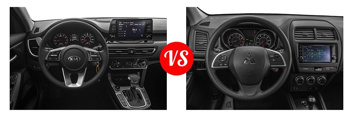 2021 Kia Seltos SUV LX vs. 2021 Mitsubishi Outlander Sport SUV S - Dashboard Comparison
