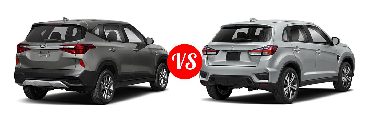 2021 Kia Seltos SUV LX vs. 2021 Mitsubishi Outlander Sport SUV GT / SE - Rear Right Comparison