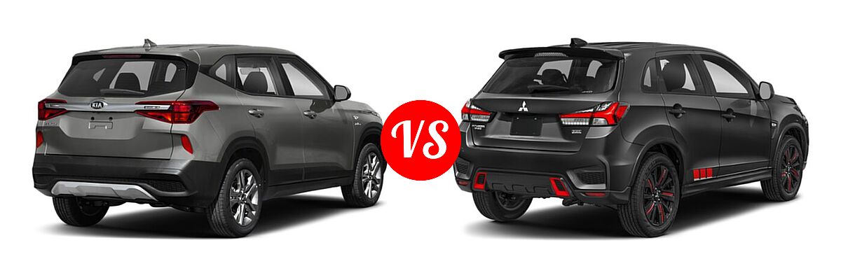 2021 Kia Seltos SUV LX vs. 2021 Mitsubishi Outlander Sport SUV BE - Rear Right Comparison