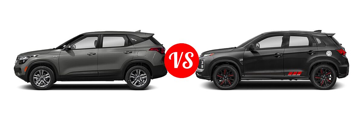 2021 Kia Seltos SUV LX vs. 2021 Mitsubishi Outlander Sport SUV BE - Side Comparison