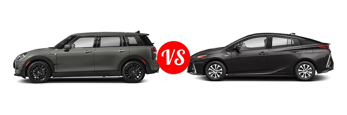 2021 MINI Clubman Hatchback Cooper S vs. 2021 Toyota Prius Prime Hatchback PHEV Limited - Side Comparison