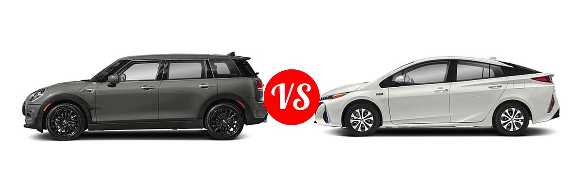 2021 MINI Clubman Hatchback Cooper S vs. 2021 Toyota Prius Prime Hatchback PHEV LE / XLE - Side Comparison