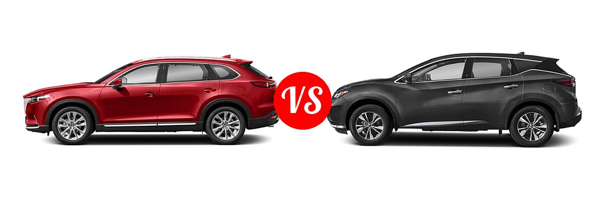 2021 Mazda CX-9 SUV Grand Touring vs. 2021 Nissan Murano SUV S / SV - Side Comparison