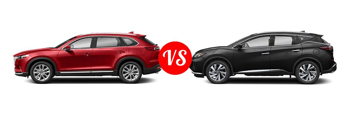 2021 Mazda CX-9 SUV Grand Touring vs. 2021 Nissan Murano SUV Platinum / SL - Side Comparison