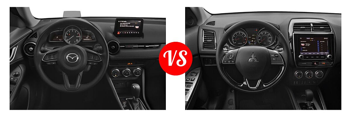 2021 Mazda CX-3 SUV Sport vs. 2021 Mitsubishi Outlander Sport SUV GT / SE - Dashboard Comparison