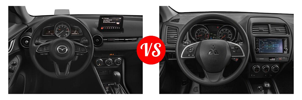 2021 Mazda CX-3 SUV Sport vs. 2021 Mitsubishi Outlander Sport SUV S - Dashboard Comparison