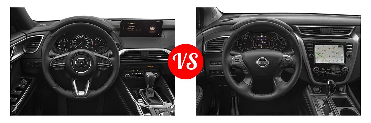 2021 Mazda CX-9 SUV Grand Touring vs. 2021 Nissan Murano SUV Platinum / SL - Dashboard Comparison