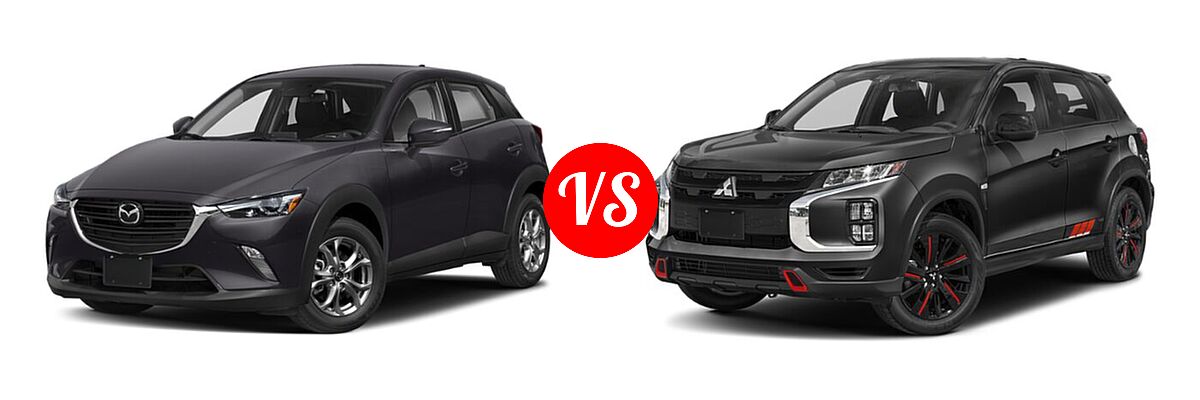 2021 Mazda CX-3 SUV Sport vs. 2021 Mitsubishi Outlander Sport SUV BE - Front Left Comparison