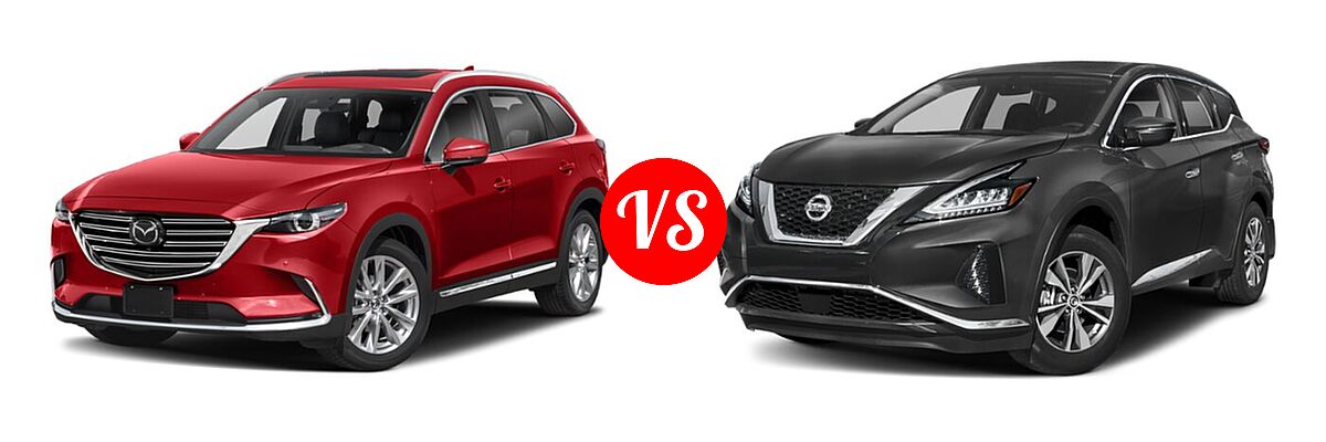 2021 Mazda CX-9 SUV Grand Touring vs. 2021 Nissan Murano SUV S / SV - Front Left Comparison